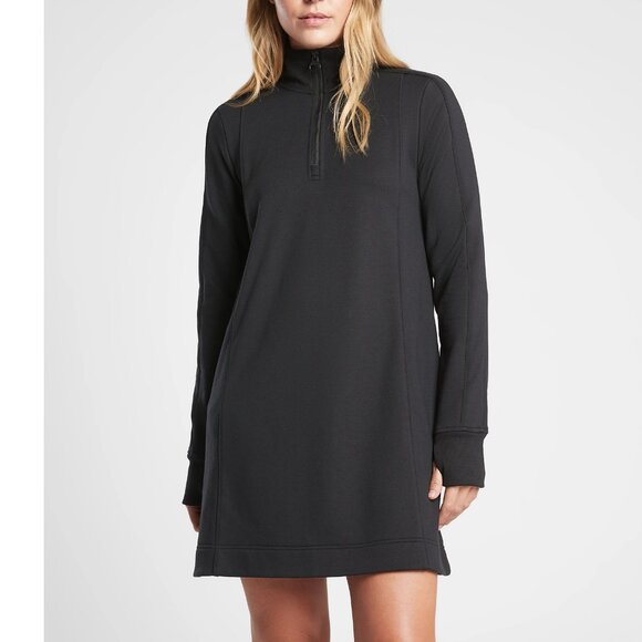 Athleta West Town‎ dress black quarter zip size Small Petite - Picture 1 of 14